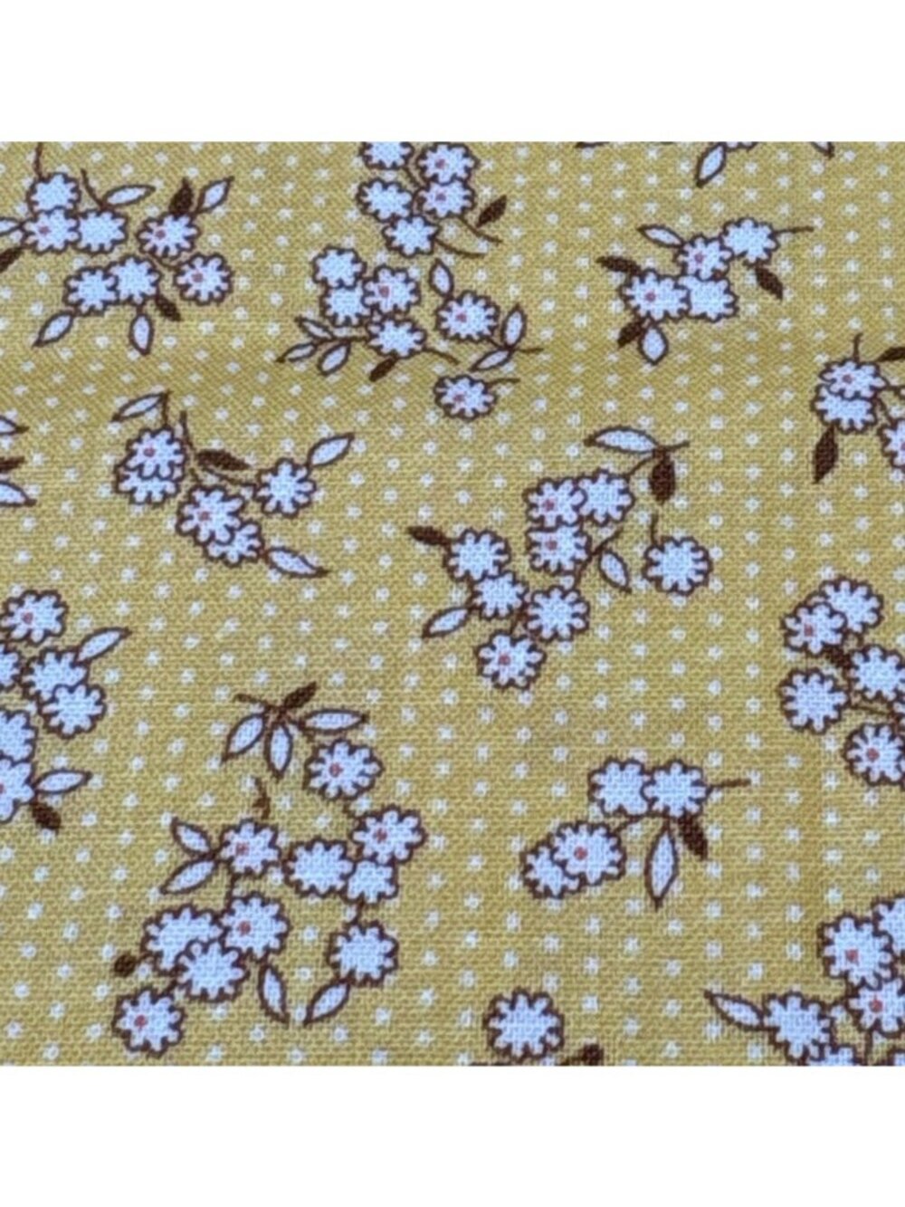 Vintage Yellow Floral Cotton Fabric 19" x 22" Quilting Craft Sewing Material